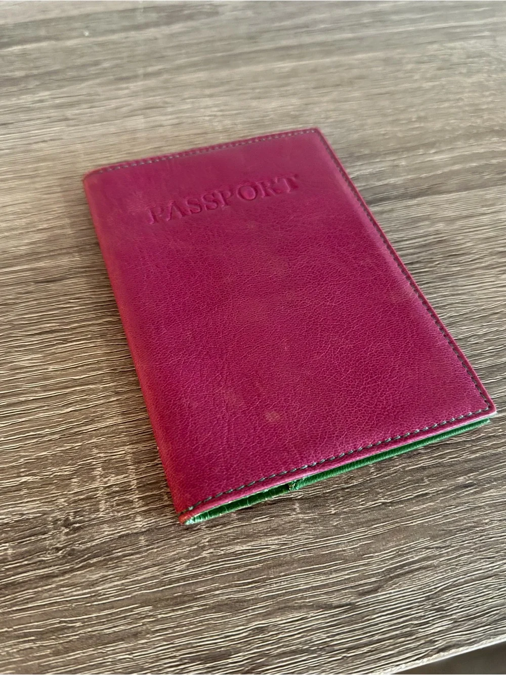 Tusk Fuchsia Siam Goatskin Leather Passport Cover